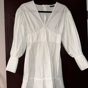 Topshop Cream V-Neck Dress